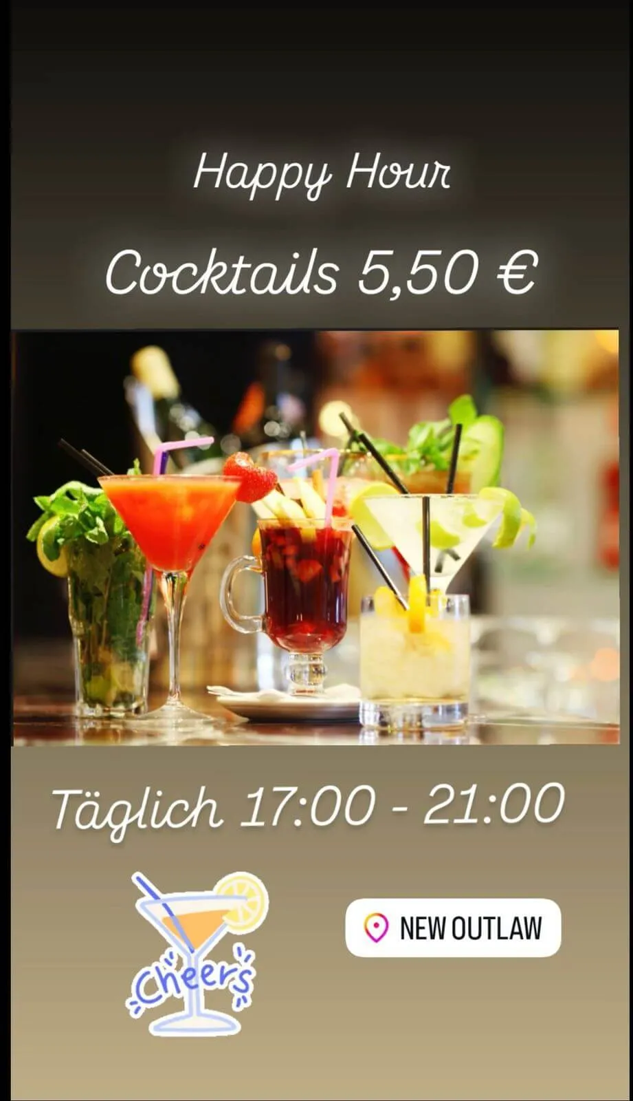 Happy hour cocktails at New Outlaw Berlin