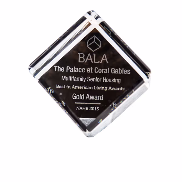 The Palace at Coral Gables receives BALA Award as Best Senior Housing Community from the NAHB