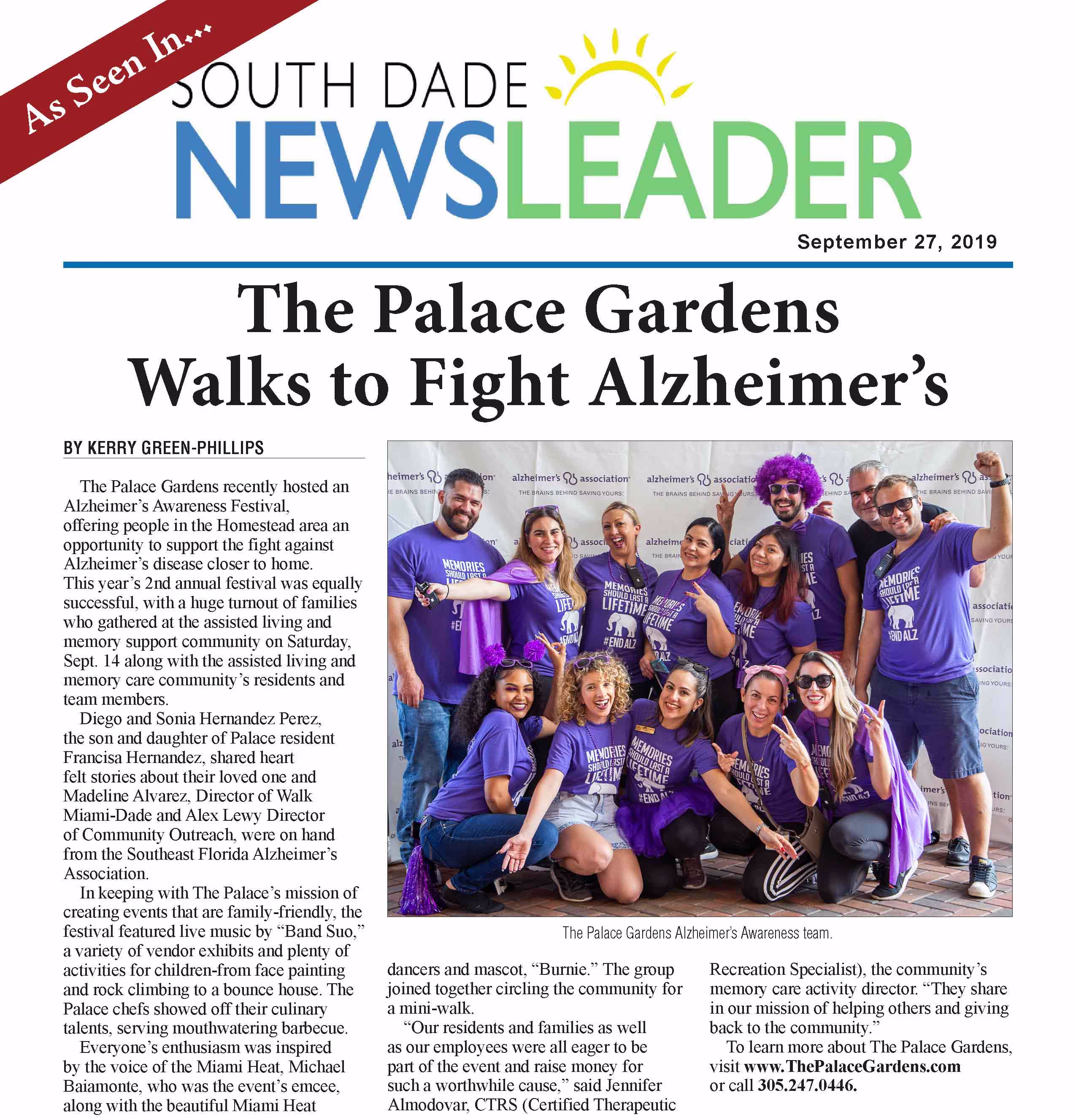 The Palace Gardens Walks to Fight Alzheimer’s