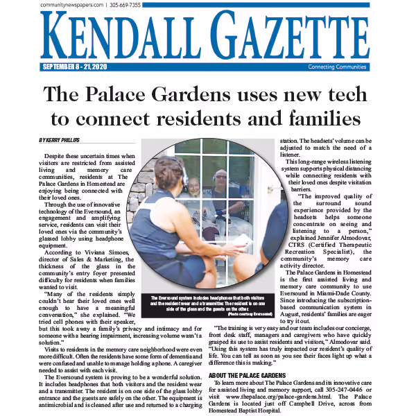 The Palace Gardens uses new tech to connect residents and families