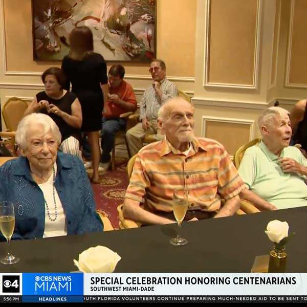 11 Centenarians at The Palace featured on CBS 4 News Miami