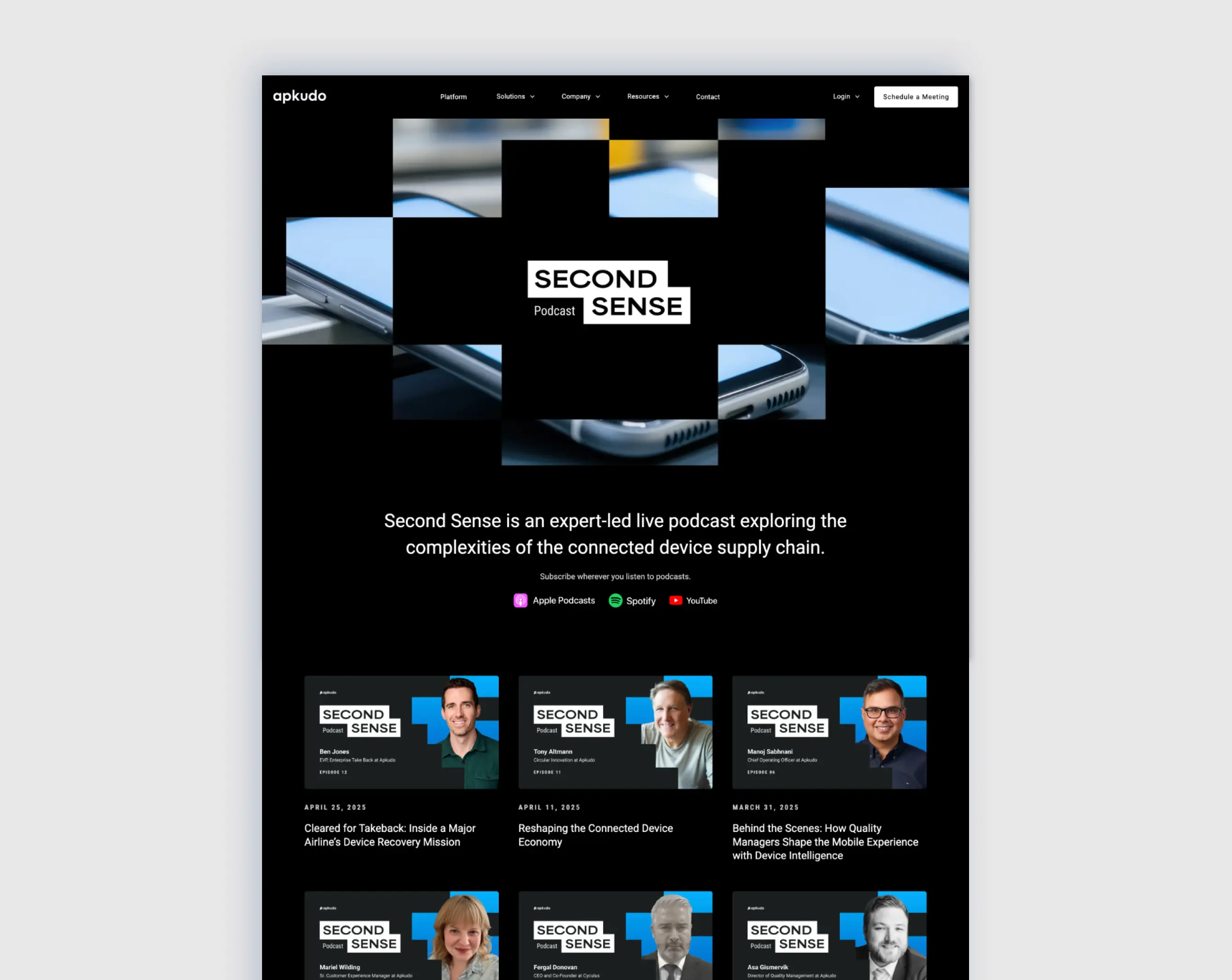 Second Sense webpage