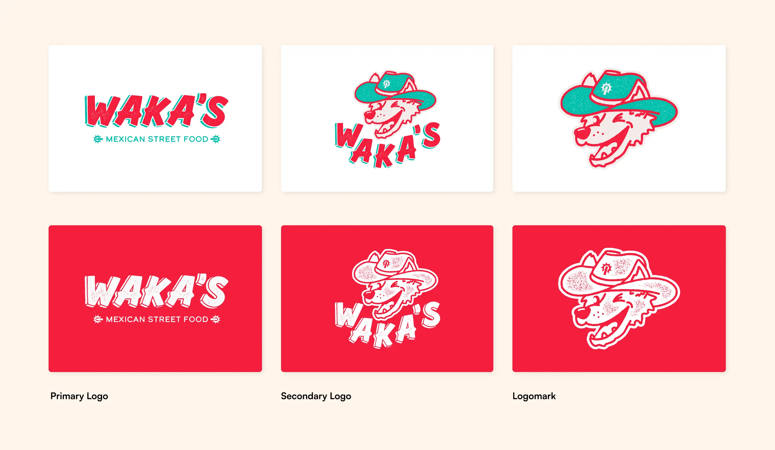 Waka's logo set with primary logo, secondary logo, and logomark.
