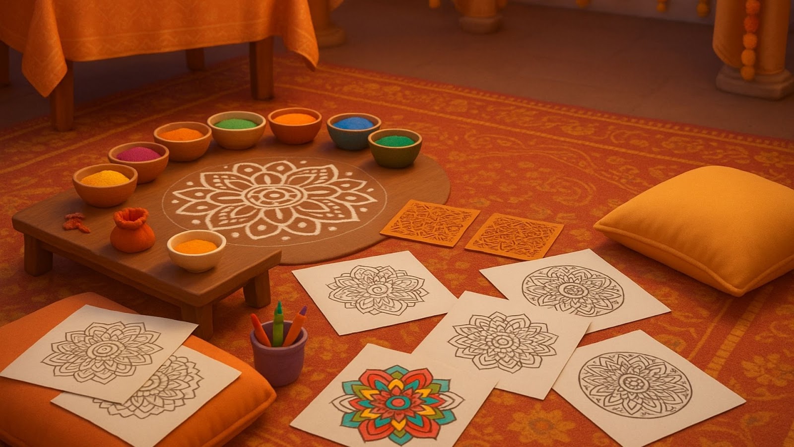 Rangoli or Mandala Art Zone