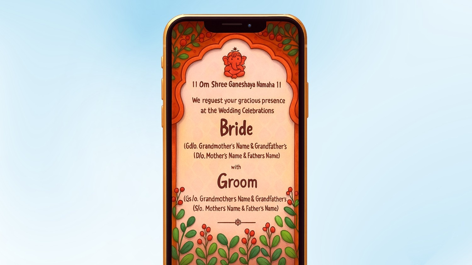 Formal WhatsApp Wedding Invitation Ideas
