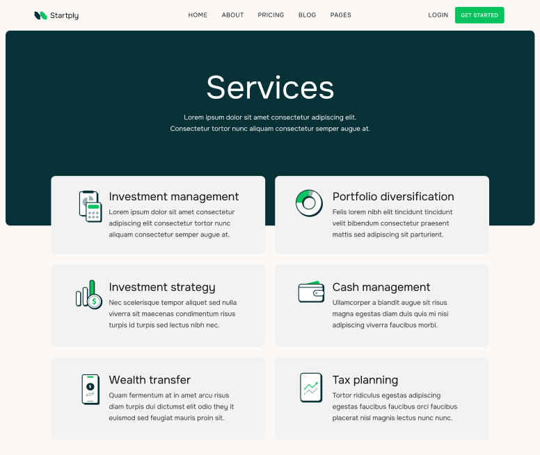 Startply X - Services Page - Multi-Purpose Startup Webflow Template