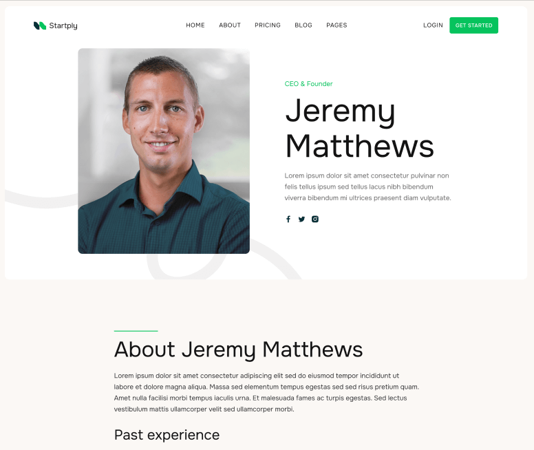 Startply X - Team Member Page - Multi-Purpose Startup Webflow Template