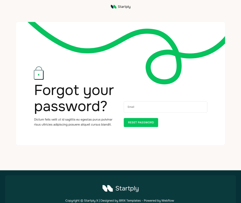 Startply X - Forgot Password Page - Multi-Purpose Startup Webflow Template