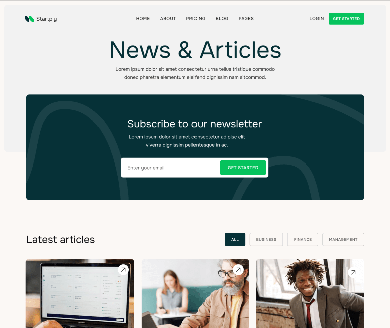 Startply X - Blog V1 Page - Multi-Purpose Startup Webflow Template