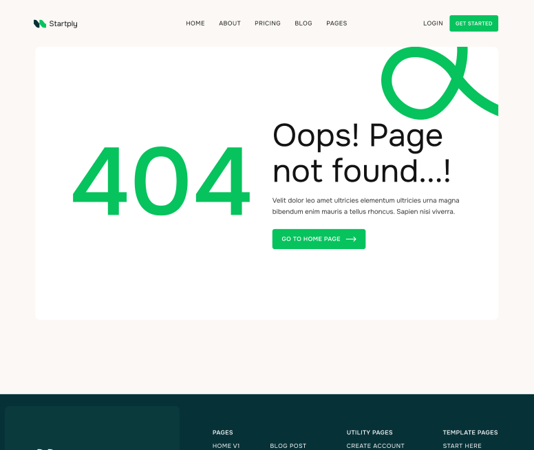 Startply X - 404 Not Found 
Utility Page - Multi-Purpose Startup Webflow Template