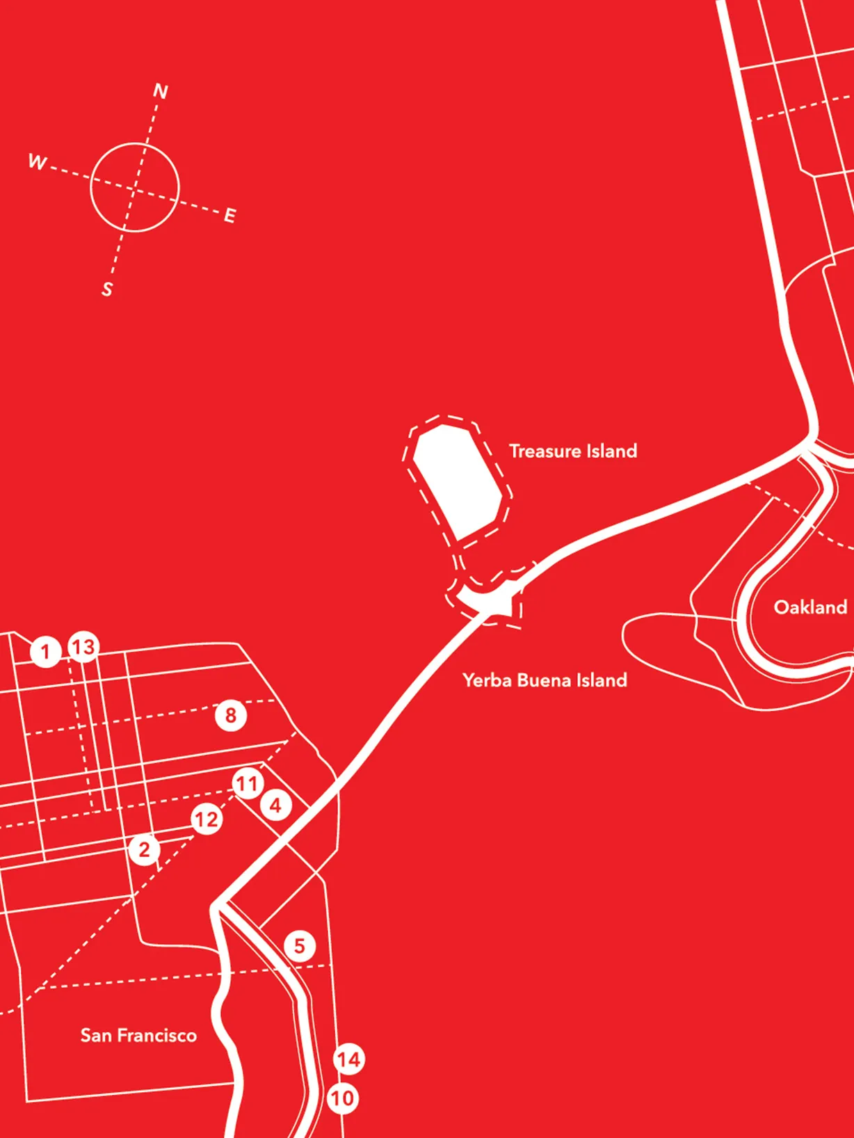 Illustrated map featured on Coal + Ice's brochure