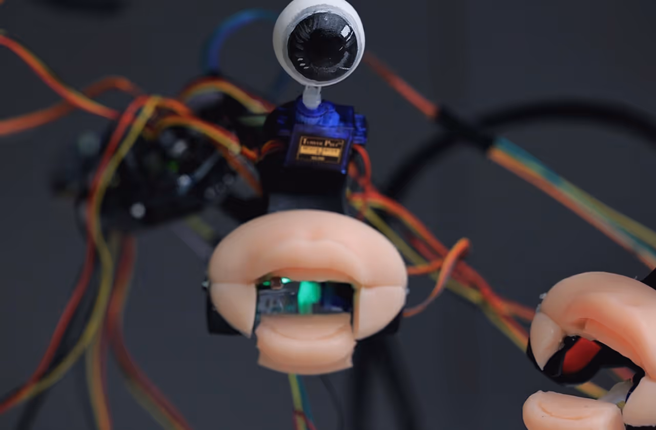 a photo of the installation when mouths are covered