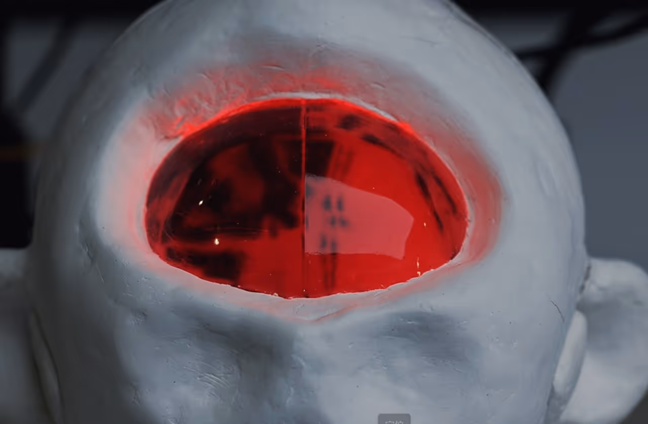 a photo of the installation when mouths are covered