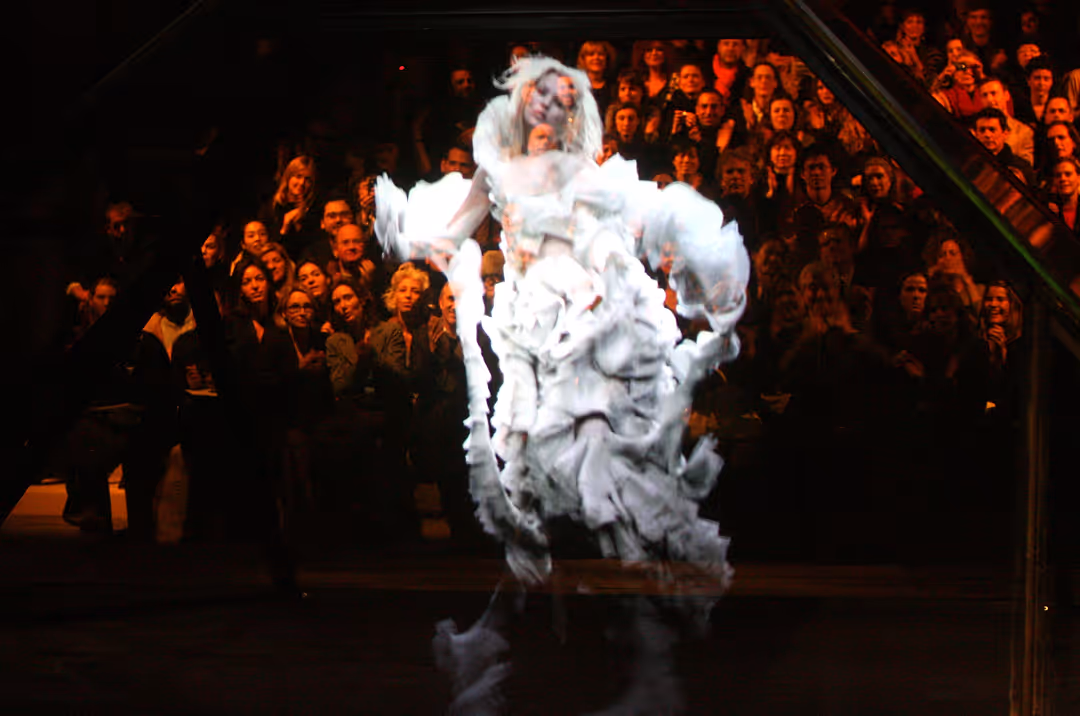 artistic installations from McQueen's runway