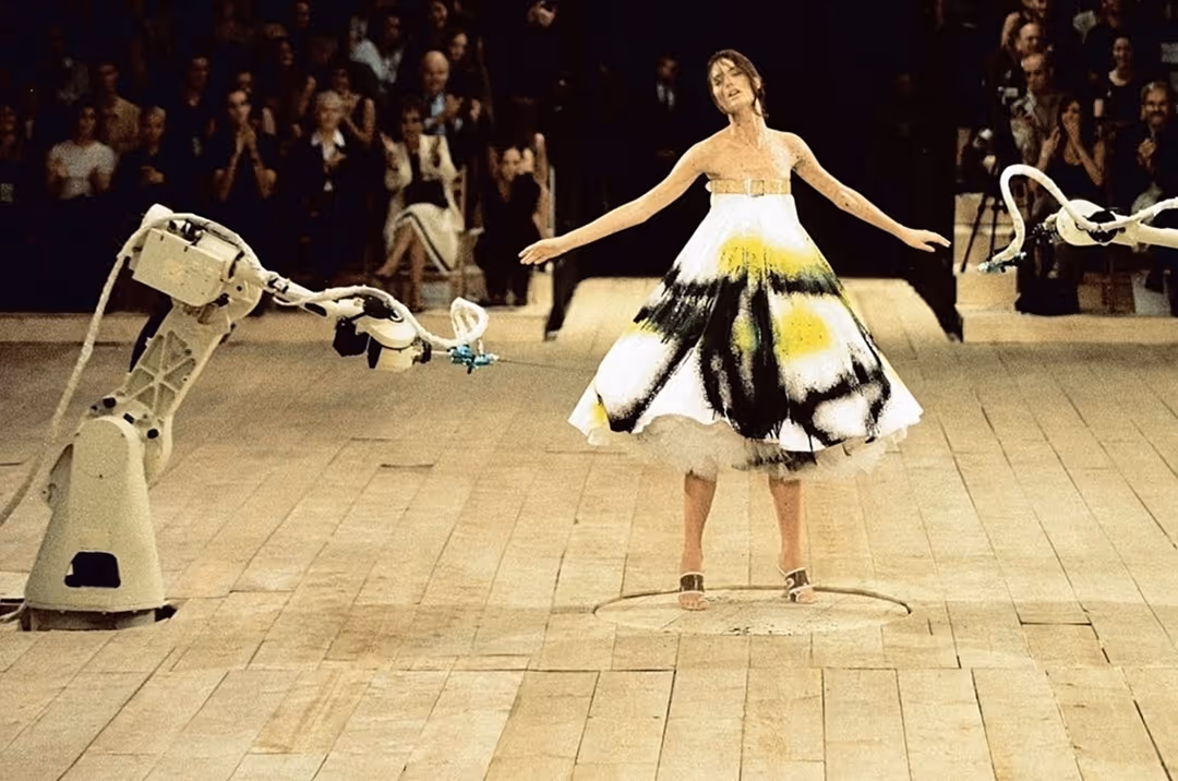 artistic installations from McQueen's runway