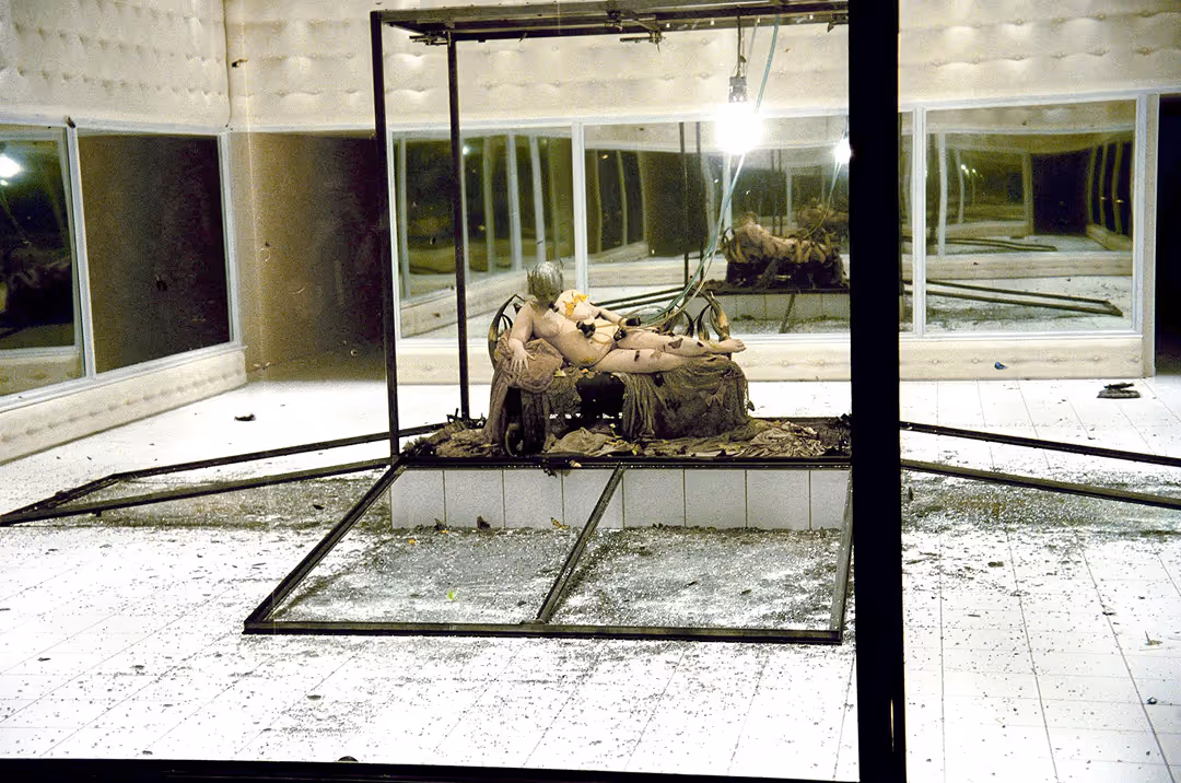 artistic installations from McQueen's runway