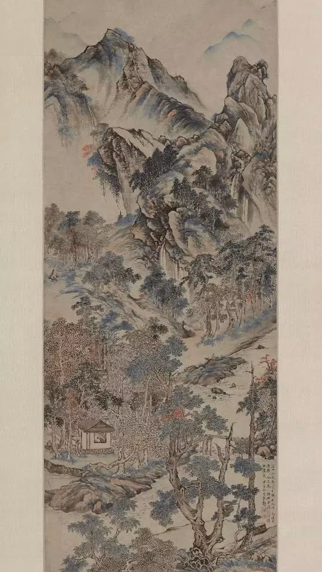 inspiration from the 3D reconstruction of Reading in the Autumn Forest（秋林读书图） by the British Museum 