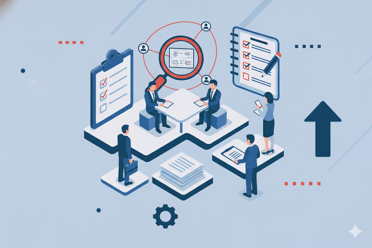"Visual guide titled 'How to Prepare for a Productive Expert Meeting,' featuring key steps for preparation. The image includes icons and text illustrating each stage: setting clear goals, preparing a research briefing, creating a structured strategy, align