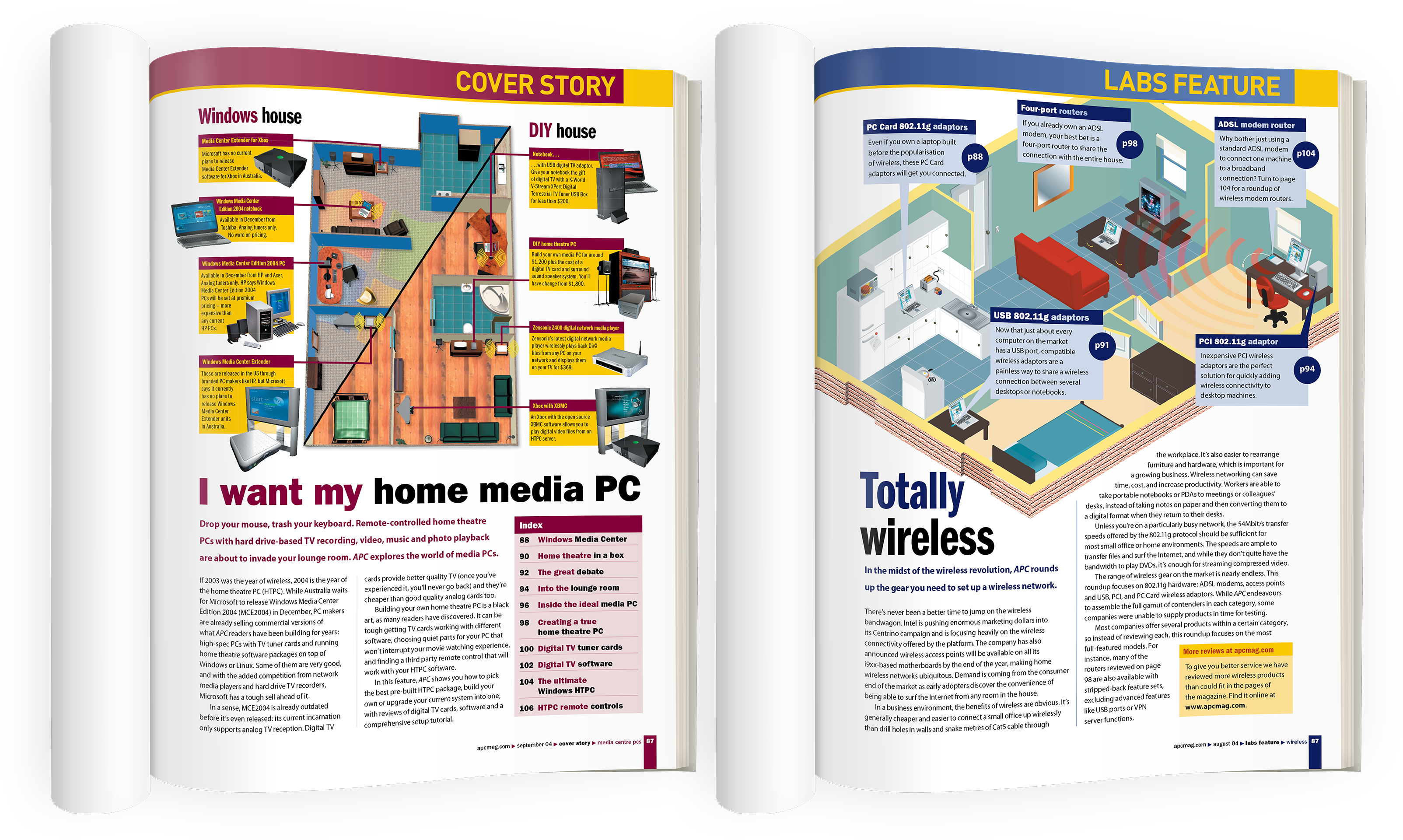 Australian Personal Computer 3D inforgraphics on Home Media PCs and Wifi home networking