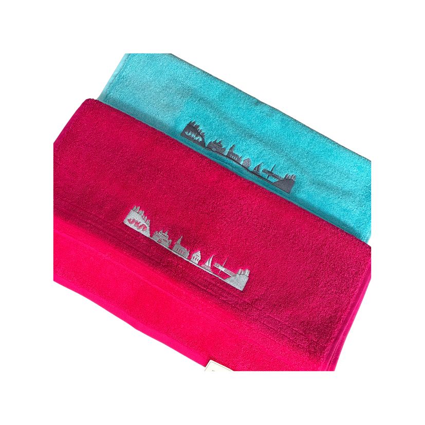 Großes (48x96 cm) Handtuch mit Attendorn Silhouette in verschiedenen Farben 