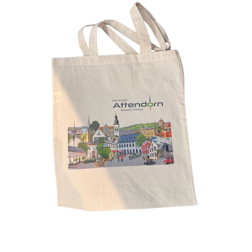 Baumwollbeutel mit Attendorn Illustration 