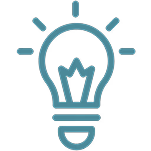 Stilisierte Glühbirne als Symbol für eine Idee oder Innovation.