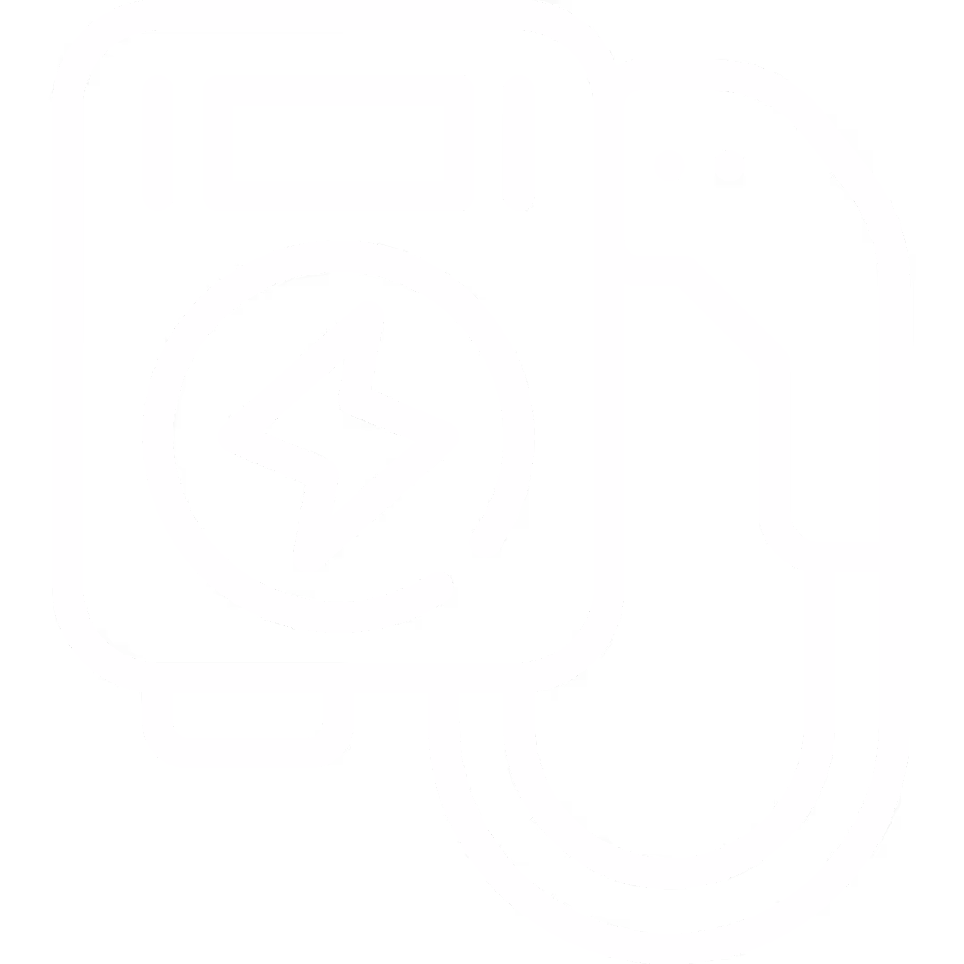 Symbol eines elektrischen Fahrzeugladers mit Blitzzeichen.