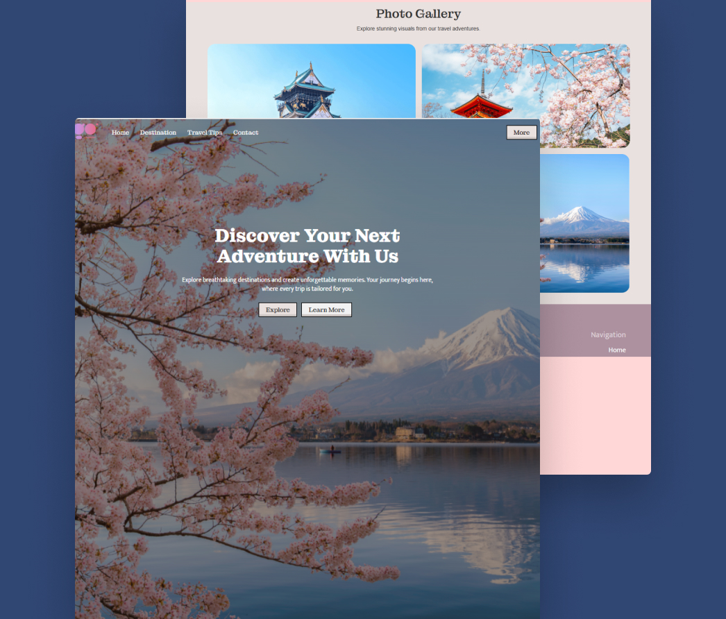 A mockup of a project
