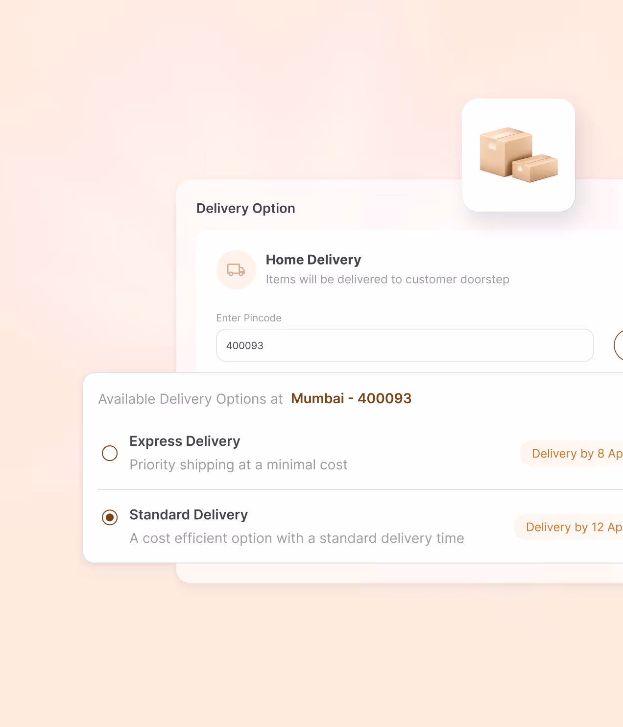 Flexible delivery options