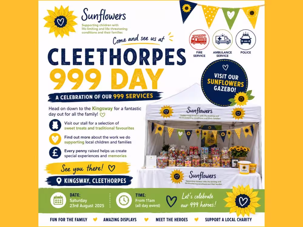 Cleethorpes 999 Day Sunflowers Children's Action Group Event Poster