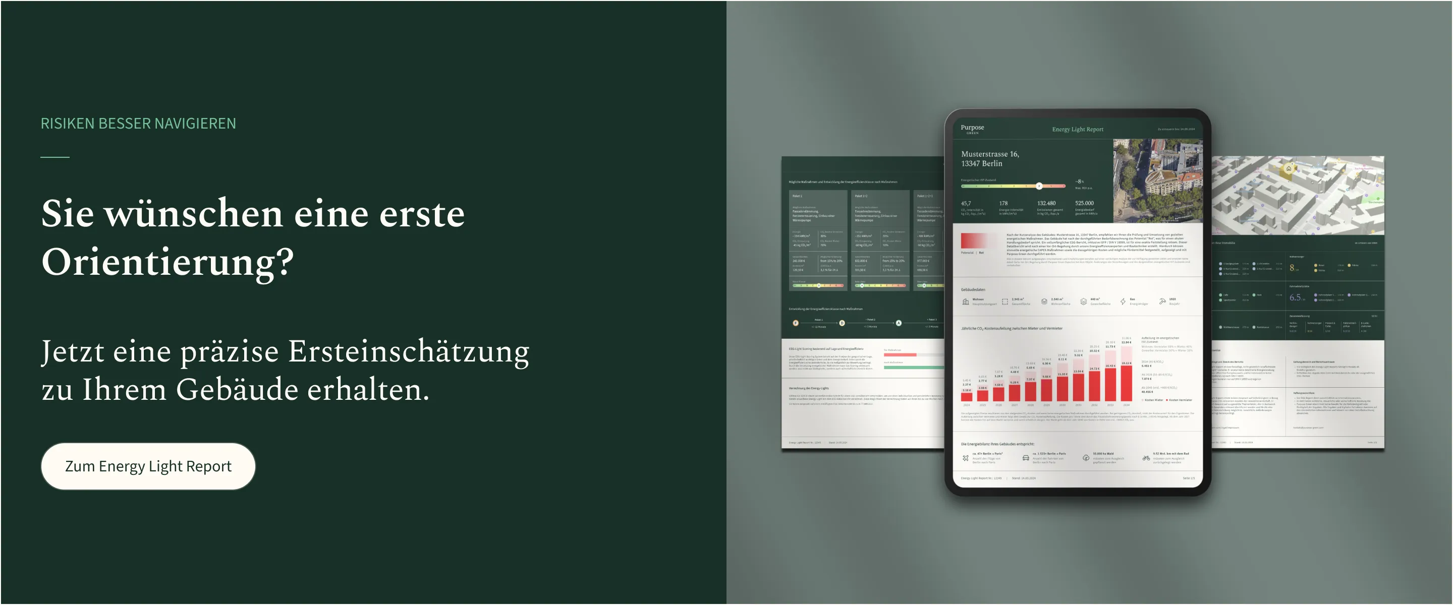 Präzise energetische Ersteinschätzung für Bestandsgebäude mit dem Energy Light Report von Purpose Green
