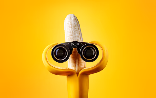 Illustratie van banaan verrekijker