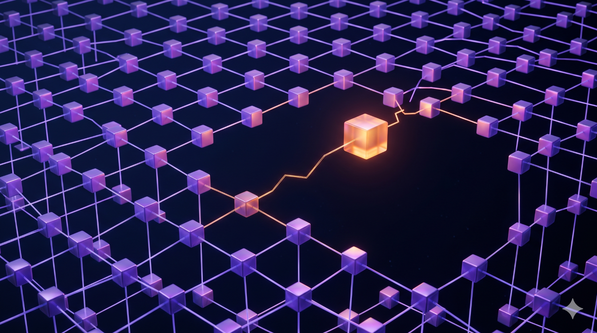 Connected network of forms with one node breaking alignment, representing readiness eroding upstream