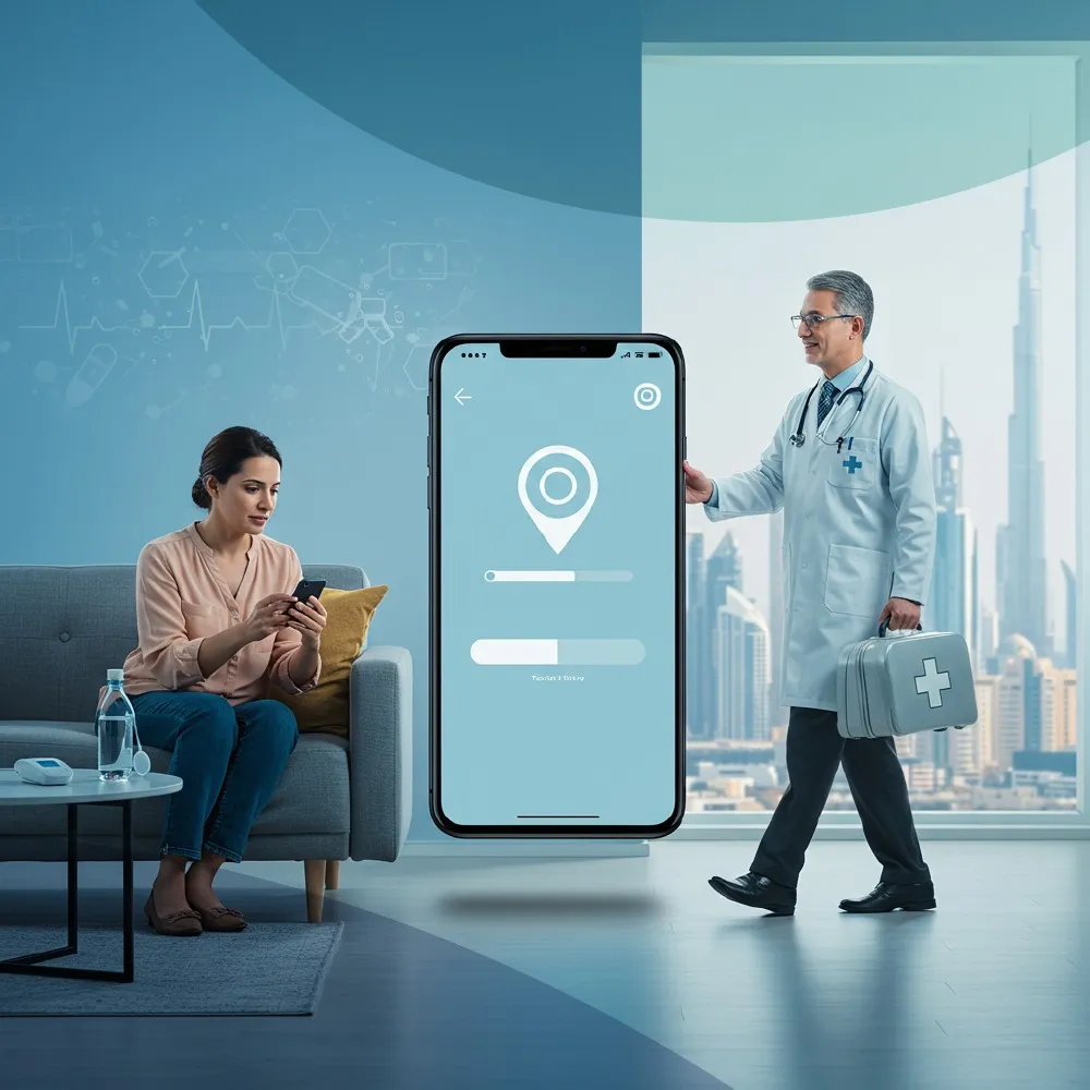 Doctor at home in Dubai