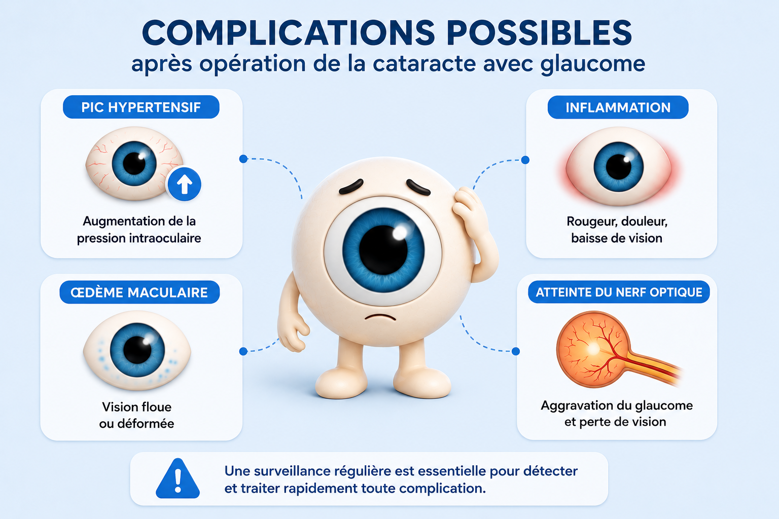 complications possibles à la suite de l'opératiion