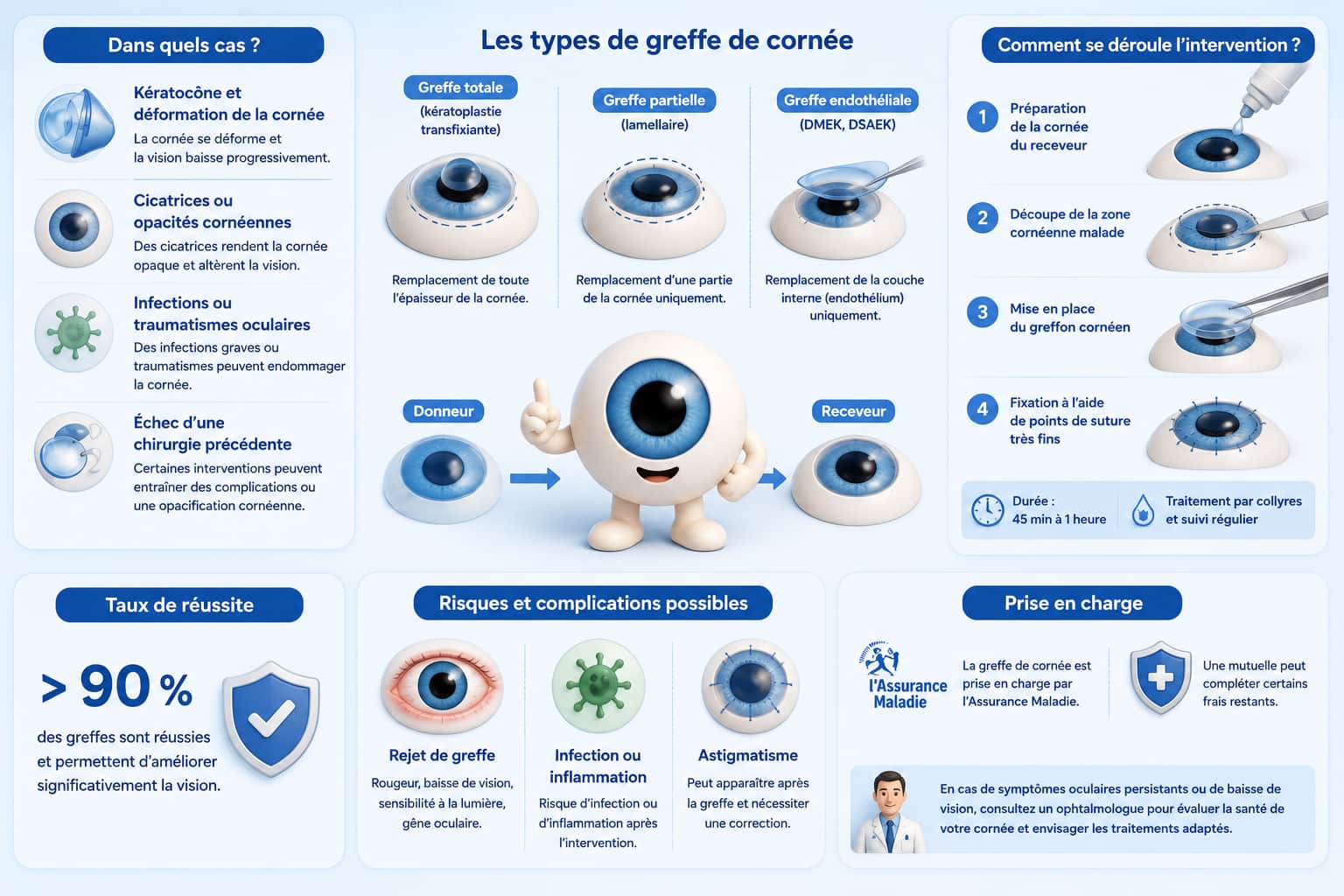 schéma processus greffe de l'oeil