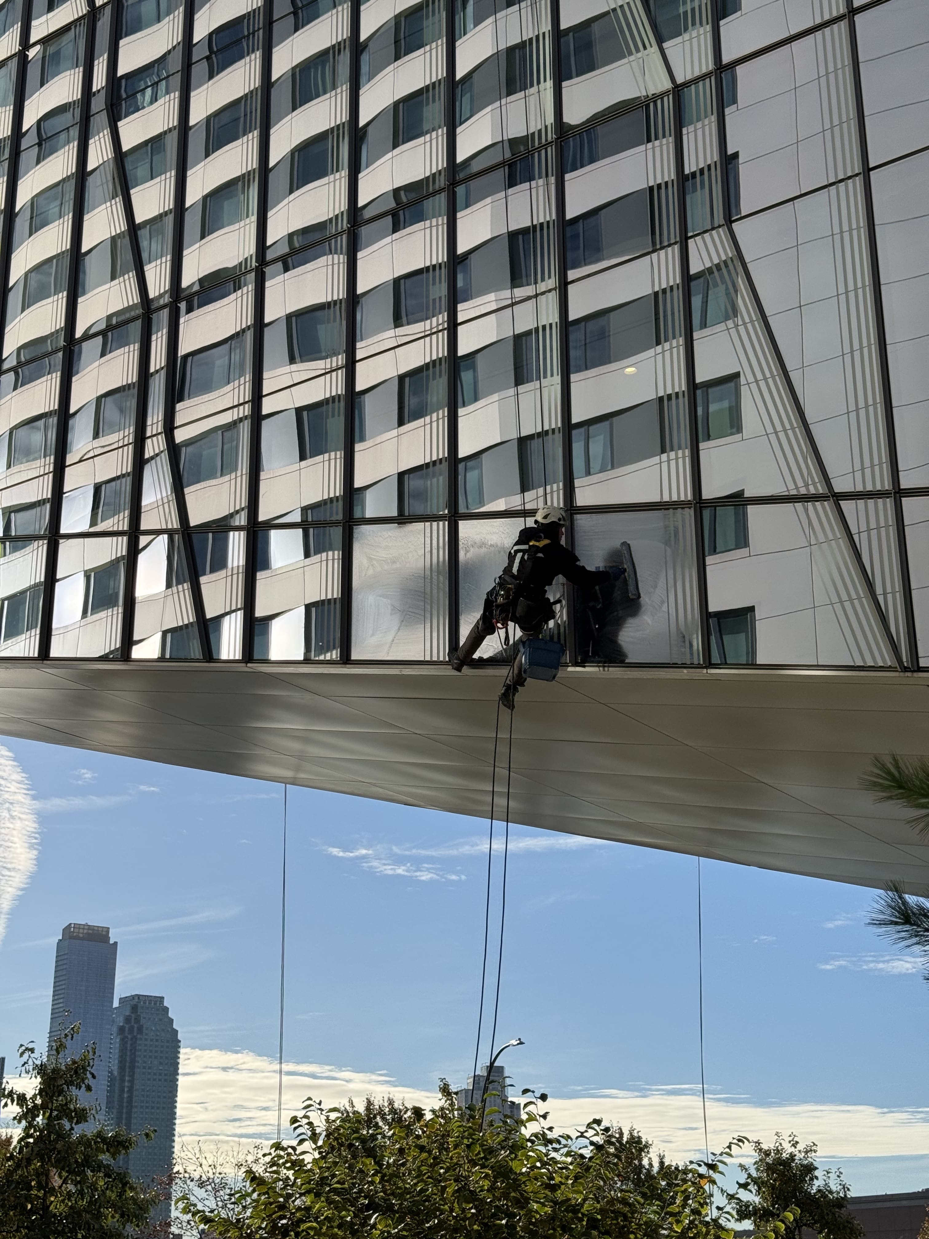 Window cleaning rope access