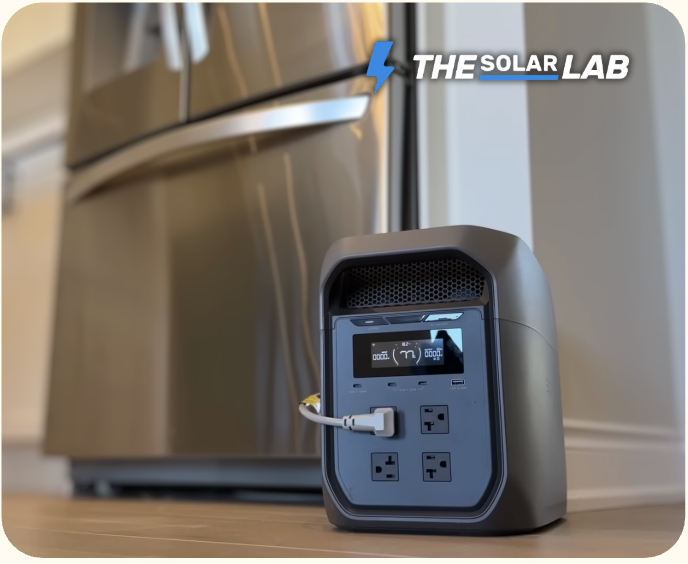 An EcoFlow Power Station Running a Fridge