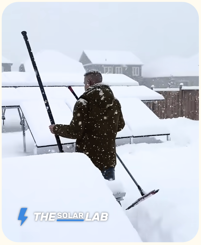 Clearing snow off solar panels