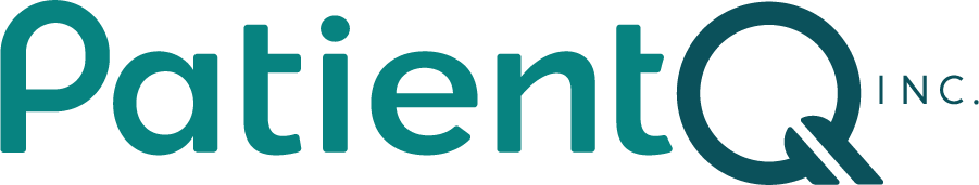 PatientQ Inc. logo with stylized teal text and a distinctive Q.