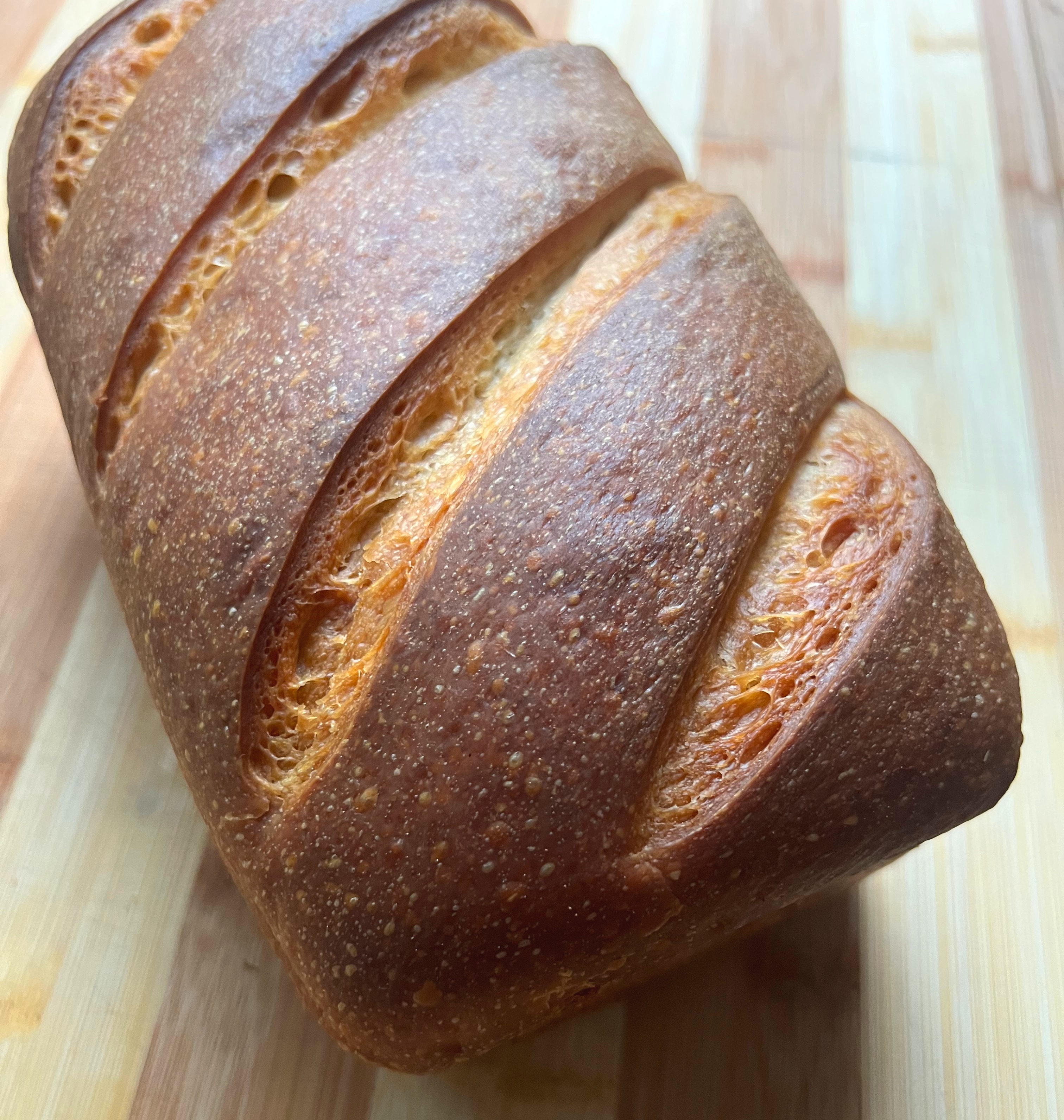 Finished diner toast sourdough loaf