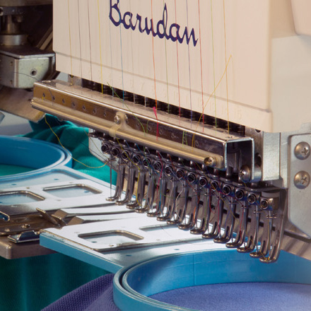 Close up of embroidery machine