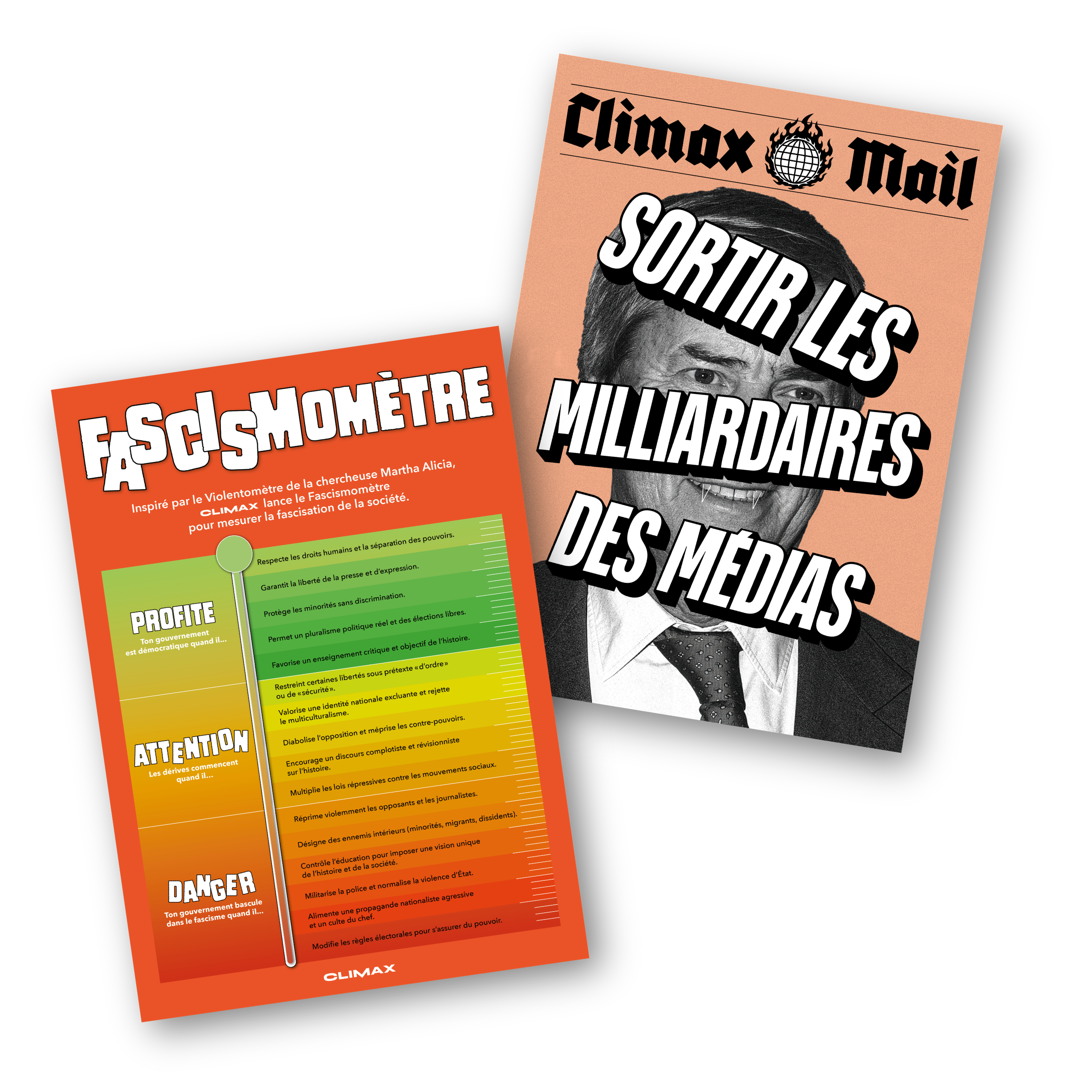 Le Pack Poster A3 (« Le Fascismomètre » et « Milliardaires »)