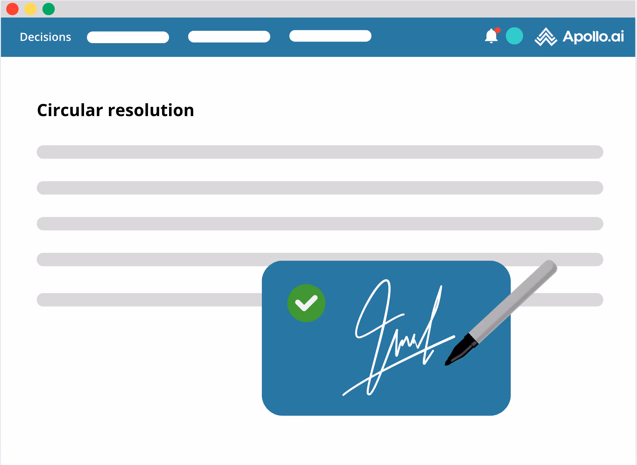 Digital signature after voting on circular resolution