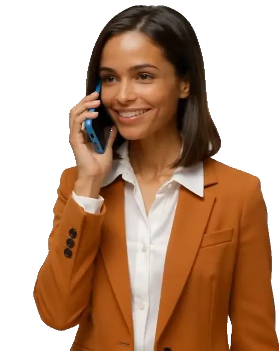 Maklerin im Telefongespräch