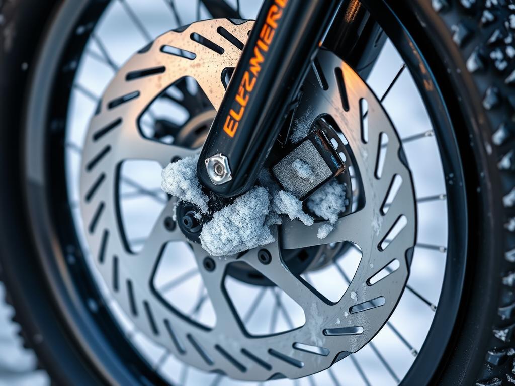 Onderhoud van schijfremmen tijdens e-bike wintercheck op locatie