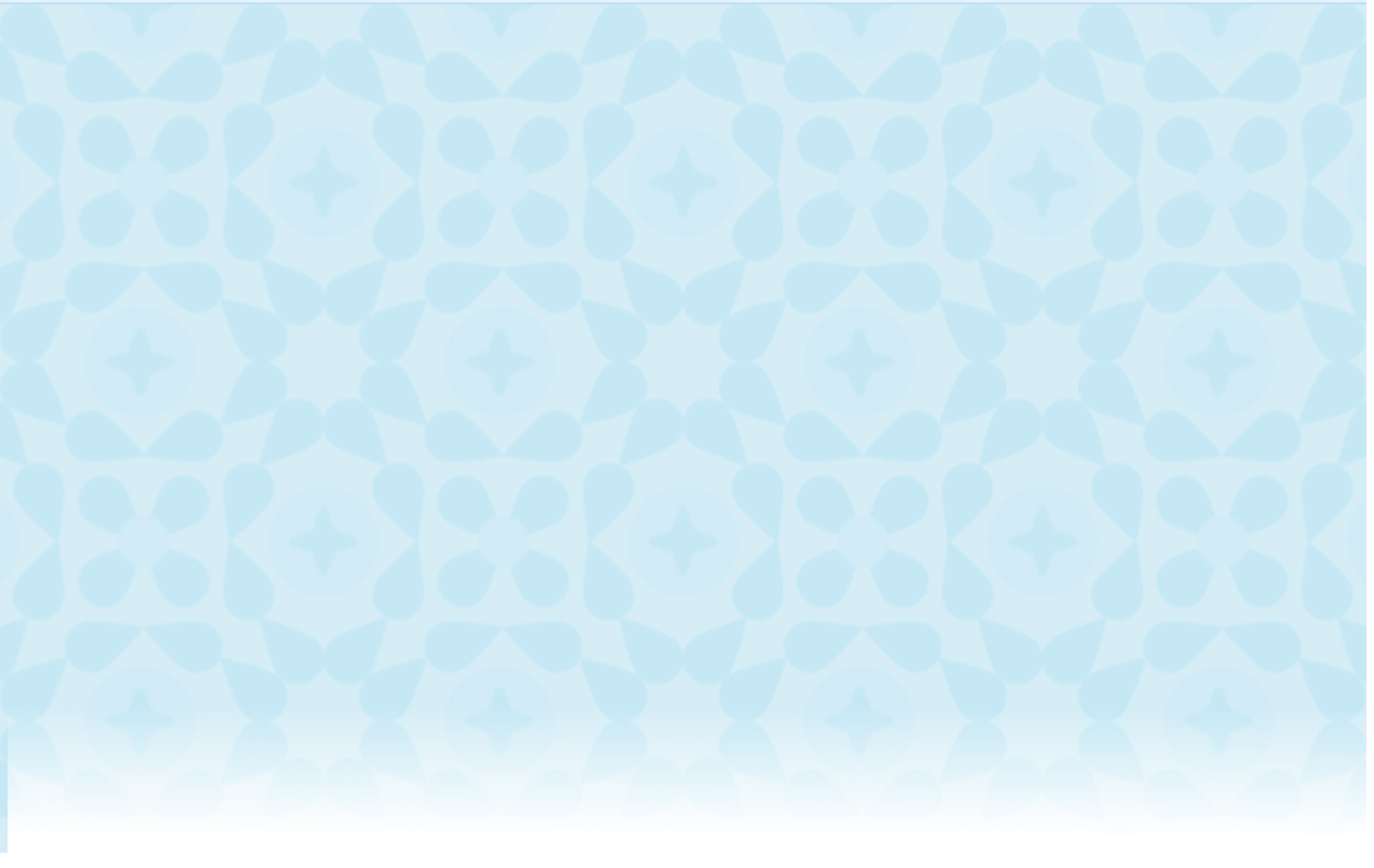 Light blue decorative pattern with floral and geometric shapes fading to white at the bottom.