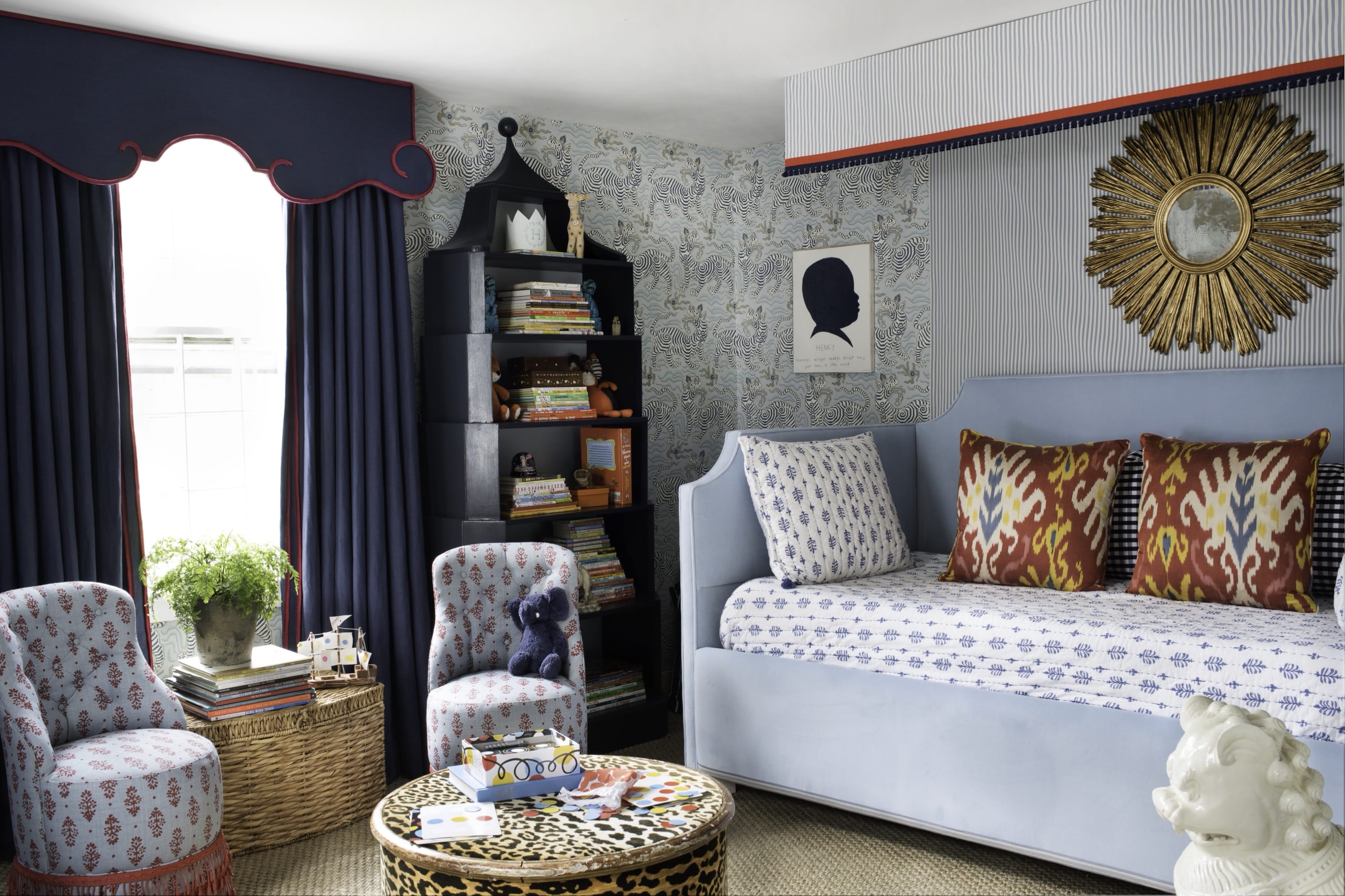 Blue boys' room designed by Brooke Crew Interiors.