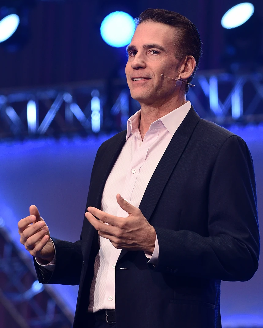 marc in an event speaking