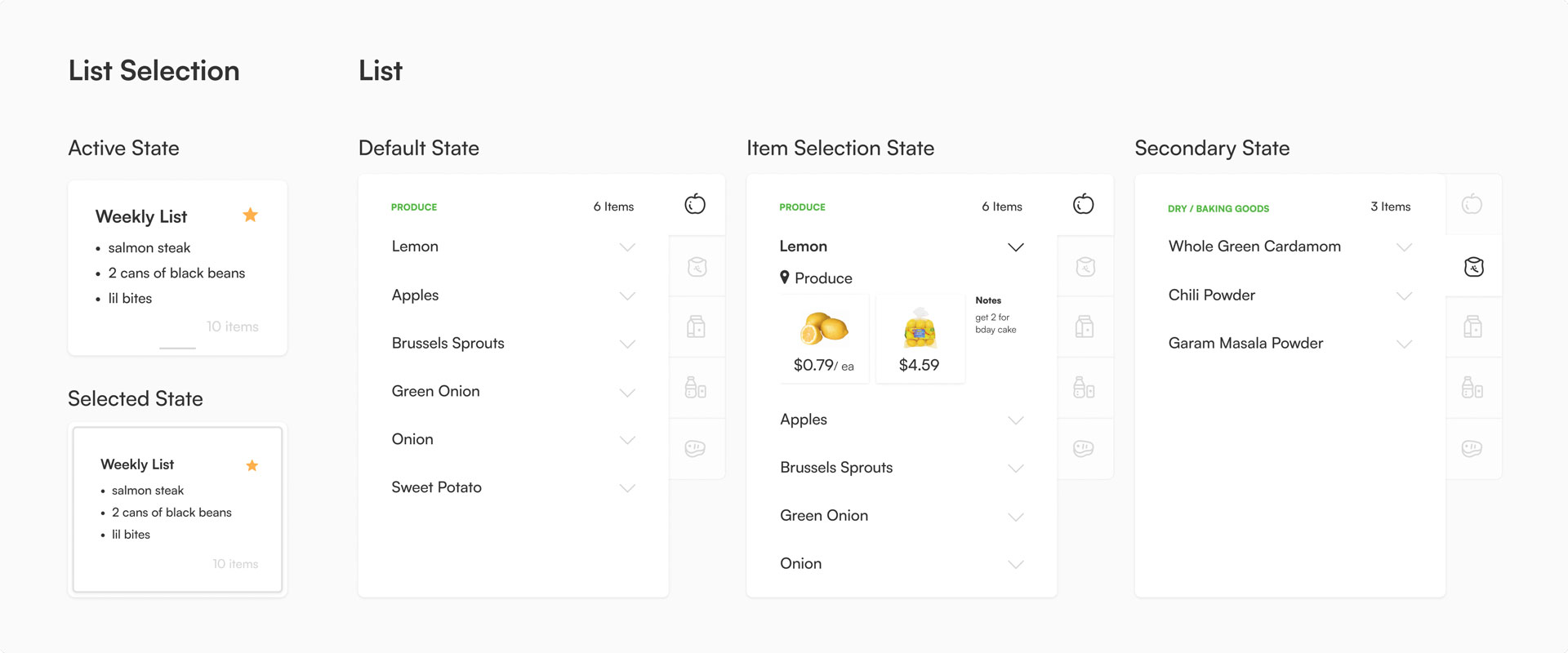 wegmans go cart final list component layout